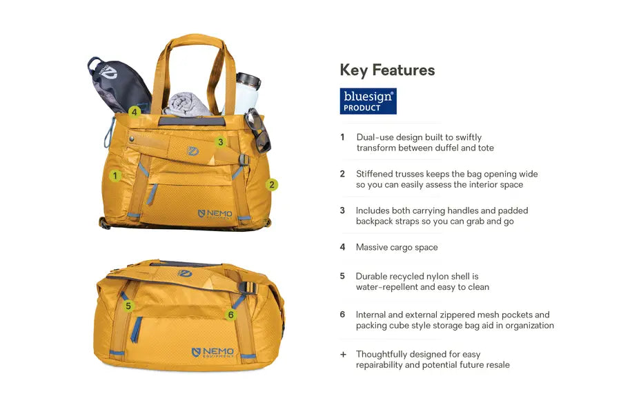 NEMO Double Haul™ 30L Convertible Duffel & Tote