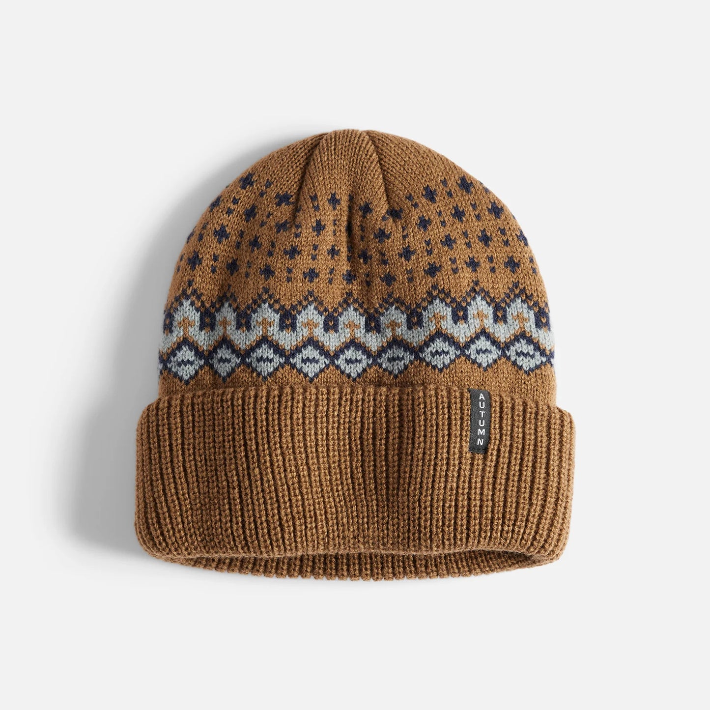 Autumn Headwear Fairisle Beanie - Lt Brown