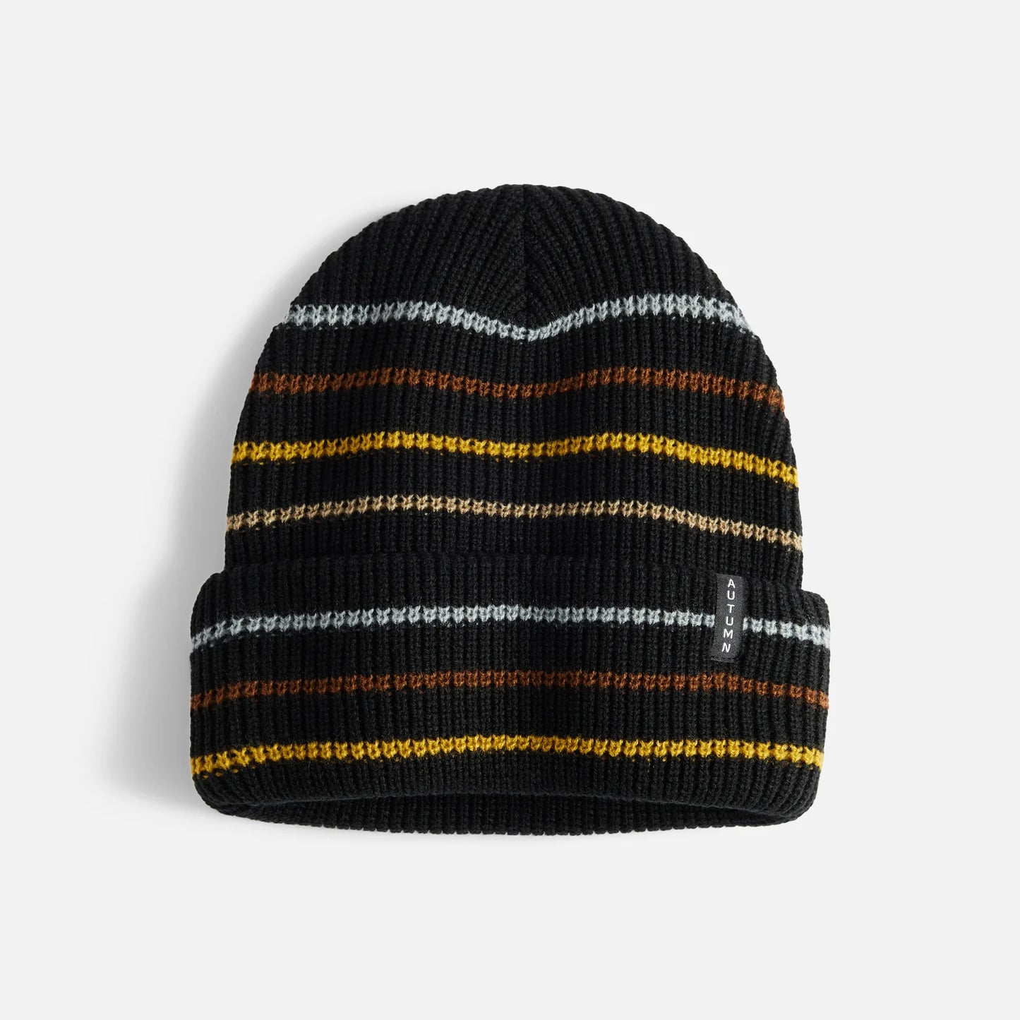Autumn Headwear Multi Stripe Beanie - Black