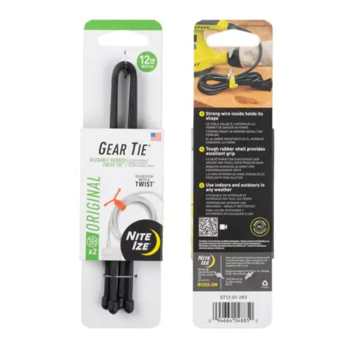 Nite Ize Gear Tie Original Reusable Rubber Twist Tie