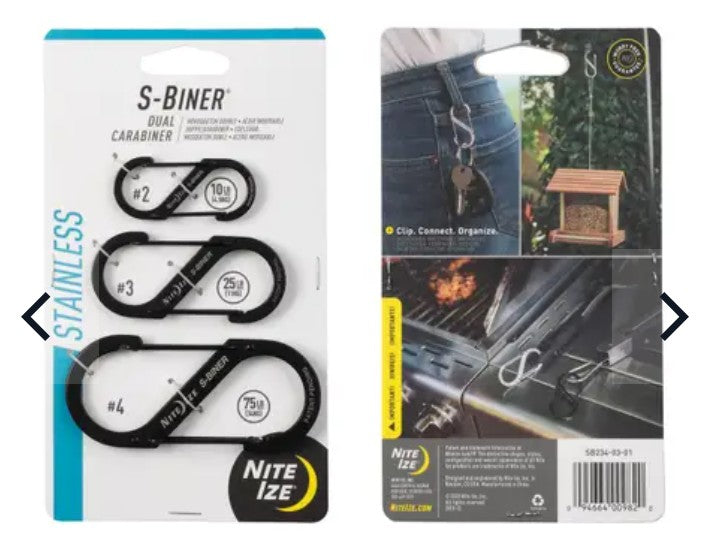 Nite Ize S-Biner Stainless Steel Dual Carabiner 3-pack