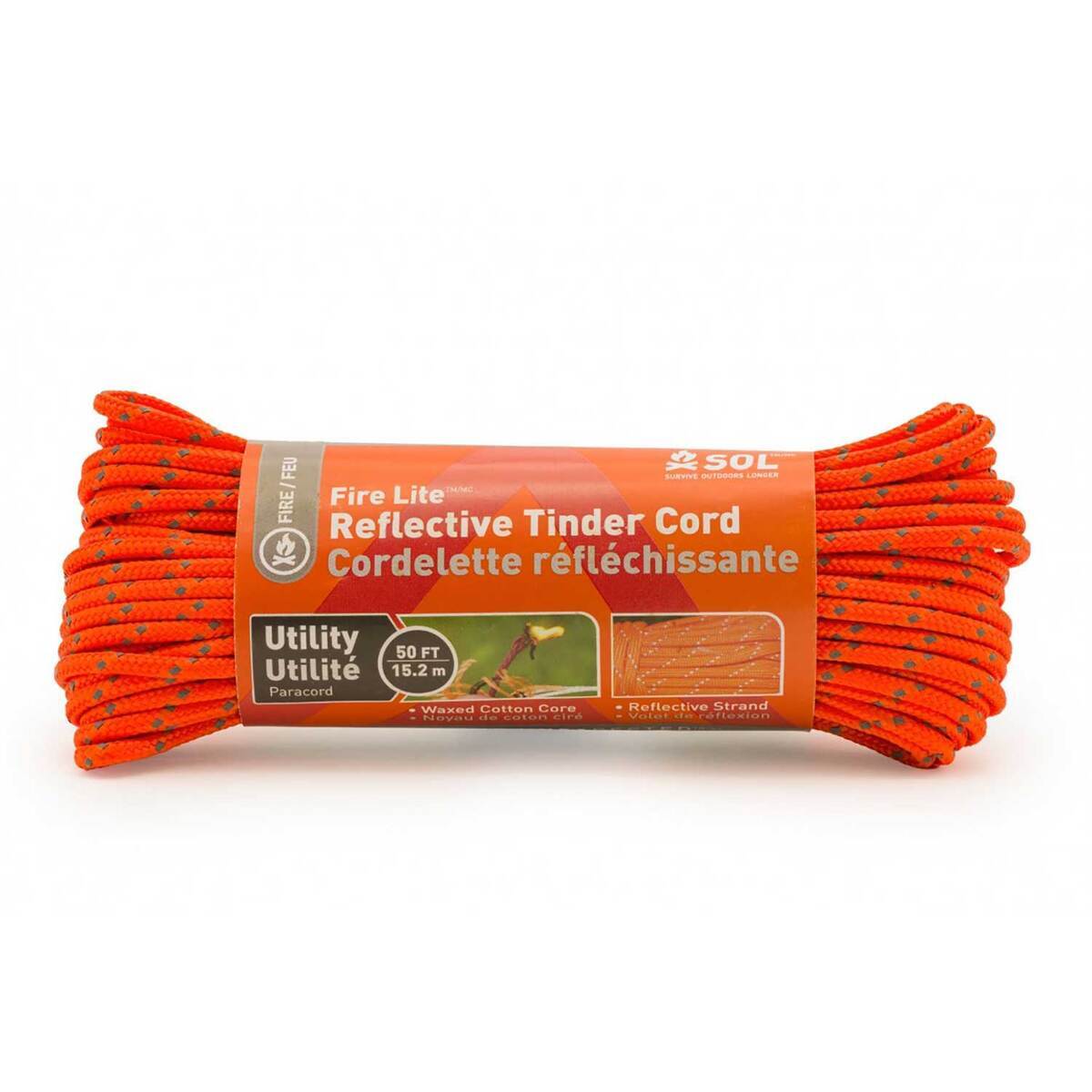 SOL Fire Lite 550 Reflective Cord 50ft